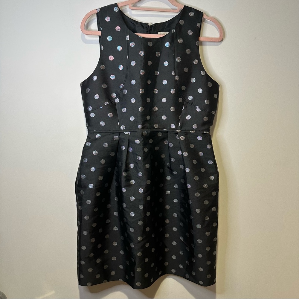 j crew polka dot mini dress size 12 petite
